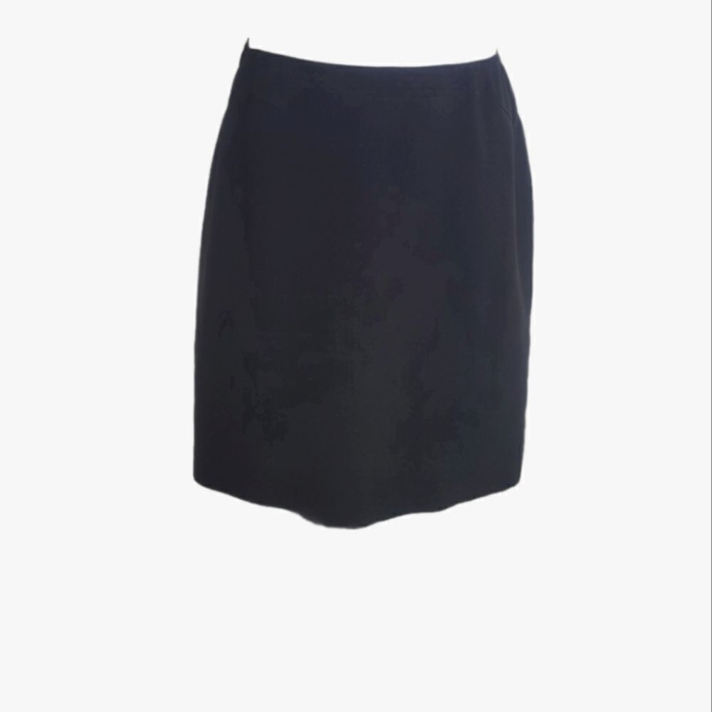 EMANUEL UNGARO skirt black zip up polyester lined pencil 4/38